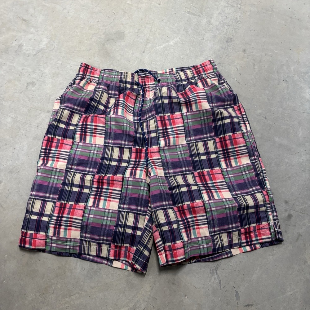 Castaway‎ Nantucket Shorts Swim Trunks Patchwork Plaid Men's Medium